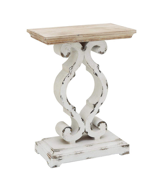 Parisloft Rustic Farmhouse Accent End Table, Natural Wood Side Table Nightstand for Dinning or Living Room 19.75 x 11.75 x 27.5 Inches - WoodArtSupply