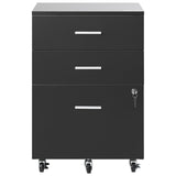 VEVOR File Cabinet, 3-Drawer Wood Filing Cabinet, Locking Office Cabinet for Letter/A4 Size, File Cabinet with 5 Wheels for Home Office, Black VEVOR