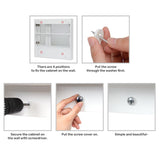 ALIMORDEN Medicine Cabinet with Mirror and Shelves, Bathroom Wood Wall Cabinet Over The Toilet, Vanity, Recessed or Surface Mount, 30.07 Inch x 30 Inch, White ALIMORDEN