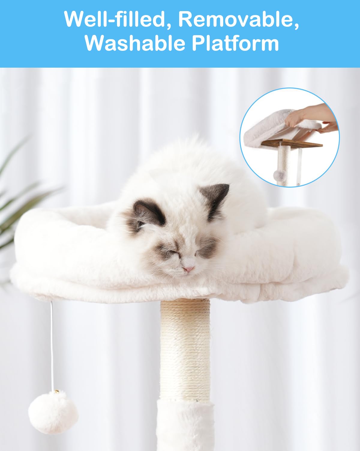 Hey-brother Cat Tree with XL Litter Box Enclosure, All-in-one Cat Tower for Indoor Cats with Large Hammock, Bed, Food Station, Scratching Posts, Modern Style Pet Furniture, Wood Walnut MPJ101 - WoodArtSupply