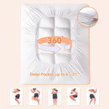 Topllen Twin Mattress Topper for Back Pain Relief, Extra Thick Pillow Top Plush Mattress Pad with Deep Pocket, Soft Pillowtop Twin Size Bed Toppers Filled Fluffy Down Alternative, White Topllen