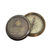 Personalized Compass Engraved | Gift for Baptism, Confirmation, Graduation, Anniversary | Antique Brass Desk Compass in Wood Box for Men, Him, Son (Design My Own) Stanley London