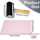 4 Pcs Rubber Carving Linoleum Blocks Rubber Block Stamp Carving Blocks with Brayer Cutter Tools for Printmaking, Printing and Stamp Soft Rubber More Crafts PKEAFC