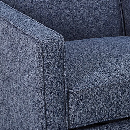 Christopher Knight Home Mervynn Mid-Century Modern Fabric Recliner, Dark Blue GDFStudio