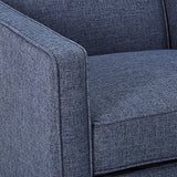 Christopher Knight Home Mervynn Mid-Century Modern Fabric Recliner, Dark Blue GDFStudio