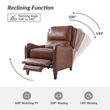 HULALA HOME Leather Recliner Chair Set of 2, Modern Push Back Recliner Armchair with Adjustable Backrest & Footrest,Comfy Upholstered Lazyboy Single Sofa for Home Theater Bedroom Living Room, Brown HULALA HOME