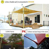 Patio Sun Shade Sail Canopy, 16' x 18' Rectangle Shade Cloth Outdoor Cover - Sunshade Fabric Awning Shelter for Pergola Backyard Garden Carport (Sand) COCONUT