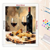 Still Life Paint by Numbers Kit for Adults - DIY Wine, Cheese and Berries on Wooden Board Painting on Canvas 16x20 Inches, Acrylic Paint Set, Suitable for Beginners, Art for Home Decoration or Gifts DecorFriday