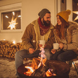 DENKOE Cast Iron Fire Pit Table with Lid, Extra Thick and Heavy Duty Fire Bowl, Deep Round Firepit for Outdoor Bonfire Gatherings, Wood Burning Firepits for Outside Patio, Modern Outdoor Fire Pits DENKOE