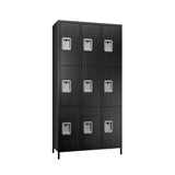 Aobabo Metal Office Storage Lockers 9 Door Lockable Locker Cabinet, 72 Inch Tall Storage Locker for Employee,Home Office,Gym,School, Black, Assembly Required Aobabo