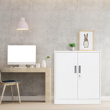 YEEZER Metal Storage Cabinet, 36" Lockable Garage Cabinet with Doors and Shelves, Steel Storage Cabinets with Adjustable Shelf for Home Office and Garage (White) YEEZER