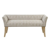 Madison Park Accent Bench for Living Room, Upholstered with Nailhead Trim, & Padded Seat Entryway Bench Small, Bedroom Furniture, End of Bed Bench with Back, 49.5" W x 19.25" D x 23" H, Taupe Multi Madison Park