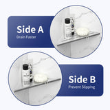 Bernkot 10'' Corner Shower Shelf 2PCS, 304 Stainless Steel Grout in Shelves for Tiled Wall, Recessed Bathroom Shelves, No Drilling Needed (10'', Silver) Bernkot