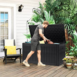 YITAHOME 260 Gallon Extra Large Deck Box, Double-Wall Resin Outdoor Storage Box with Flexible Divider for Patio Cushions Pool Supplies Garden Tools, 1000lbs Load Capacity, Lockable&Waterproof (Black) YITAHOME