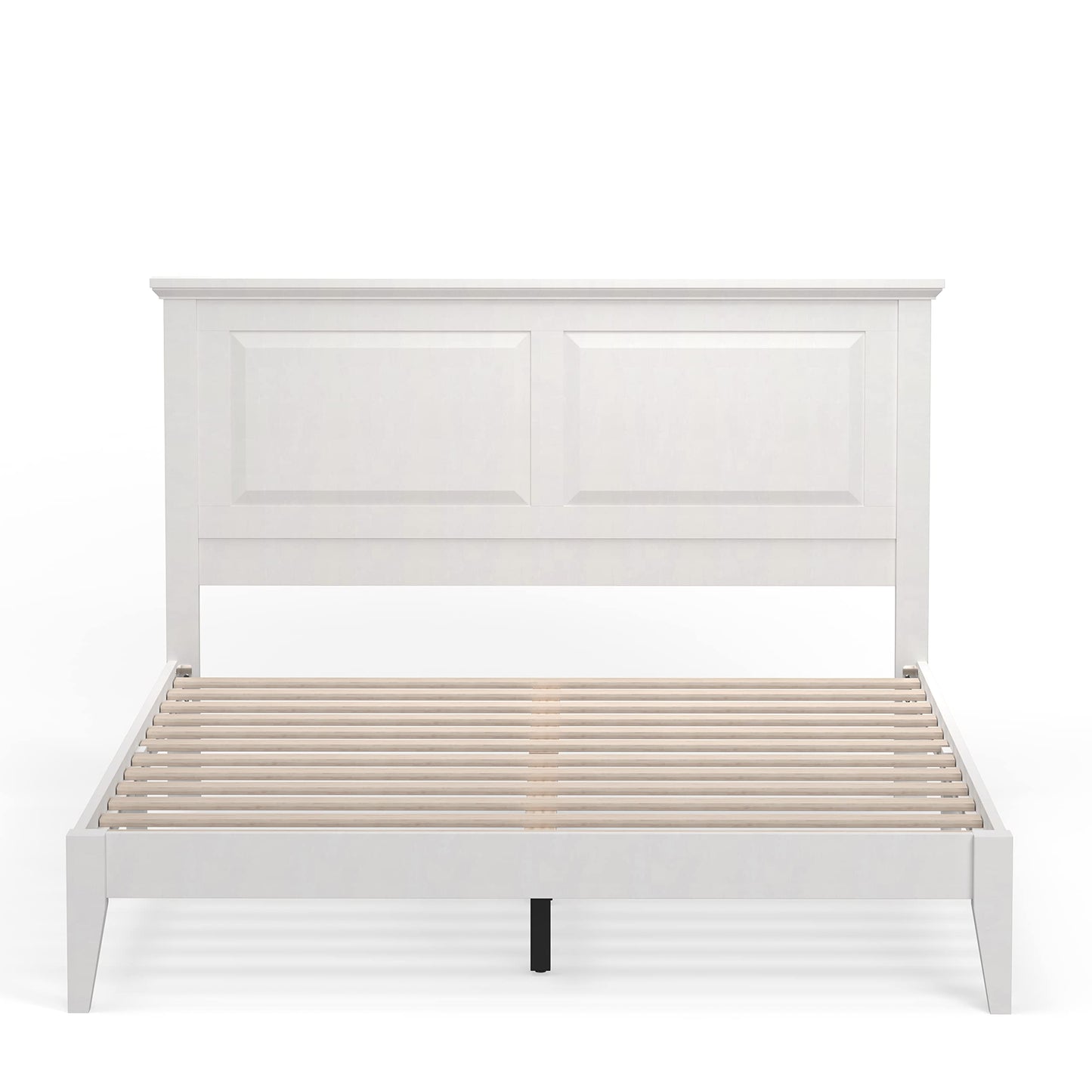 Glenwillow Home Cottage Style Solid Wood Platform Bed in Queen - Gloss White