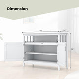 LOKO Buffet Cabinet with Storage, Freestanding Kitchen Cabinet with Adjustable Shelf, Storage Sideboard Console Table, 45 x 20 x 36 inches (White) LOKO