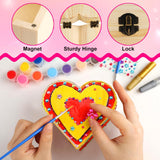 Crafts for Girls 8-12, 2 Pack DIY Wooden Jewelry Box Art Craft Supplies Painting Kit for Kids Ages 4-6 6-8 5 7 9 10 11 Year Old Girl Birthday Party Favors Toys Mothers Valentines Day Gifts SUPREME XMAS