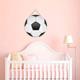 Wooden Sign Soccer Ball Family Sign Wall Hanging Personalized Name Rustic Farmhouse Wood Signs Hanging Wooden Sign Shop Store Salon 12x12in Round Wodevor