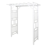 Dura-Trel Wellington Arbor, 72 by 95 Inch PVC Patio Garden Arch, Outdoor Backdrop Frame Decoration or Trellis for Climbing Plants, White DuraTrel