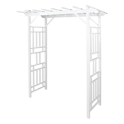 Dura-Trel Wellington Arbor, 72 by 95 Inch PVC Patio Garden Arch, Outdoor Backdrop Frame Decoration or Trellis for Climbing Plants, White