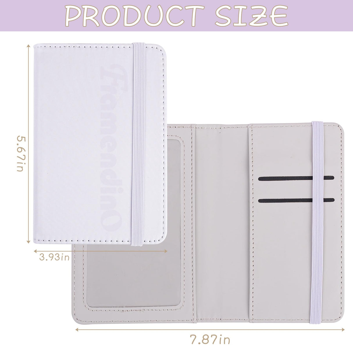 Framendino, 8 Pack Sublimation Passport Holder Covers Heat Transfer Wallet for Passport Business Cards Black and Grey Framendino