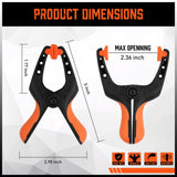 HORUSDY 8-Pack Spring Clamps Heavy Duty, 5-inch Large Plastic Clamps for Crafts with 2-3/8Inch Jaw Opening for DIY, Gluing, Clamping and Securing HORUSDY