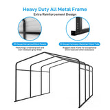 GarveeLife Metal Carport 13' x 16', Heavy Duty Canopy for Garage, Car Shelter with Galvanized Metal Roof, Reinforced Structure & Base, Car Shelter Shade with Metal Frame, Outdoor Garage for Cars Boat GarveeLife