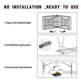 TRINEAR 6FT Folding Table, Portable Plastic Folding Table, Folding Dining Table with Carrying Handle, Party Table Easy Folding and Storage, for Indoor or Outdoor Use TRINEAR