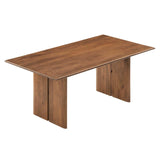 Modway Amistad 72" Solid Wood Modern Farmhouse Rectangular Dining Table in Walnut Modway