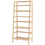 VEVOR 4-Tier Bamboo Ladder Shelf, Trapezoid Open Bookcase, Display Storage Rack Organizer, Freestanding Flower Plant Stand, Ladder Bookshelf Ideal for Bathroom, Bedroom, Office, Study, Natural VEVOR