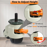 Leveling Stem Casters, M12 Thread Casters Set of 4 Heavy Duty with Leveling feet, 2200 LBS Retractable Caster Wheels with Upgraded Ratchet Arm, Adjustable Height Casters for Workbench, Machine Wieyunn