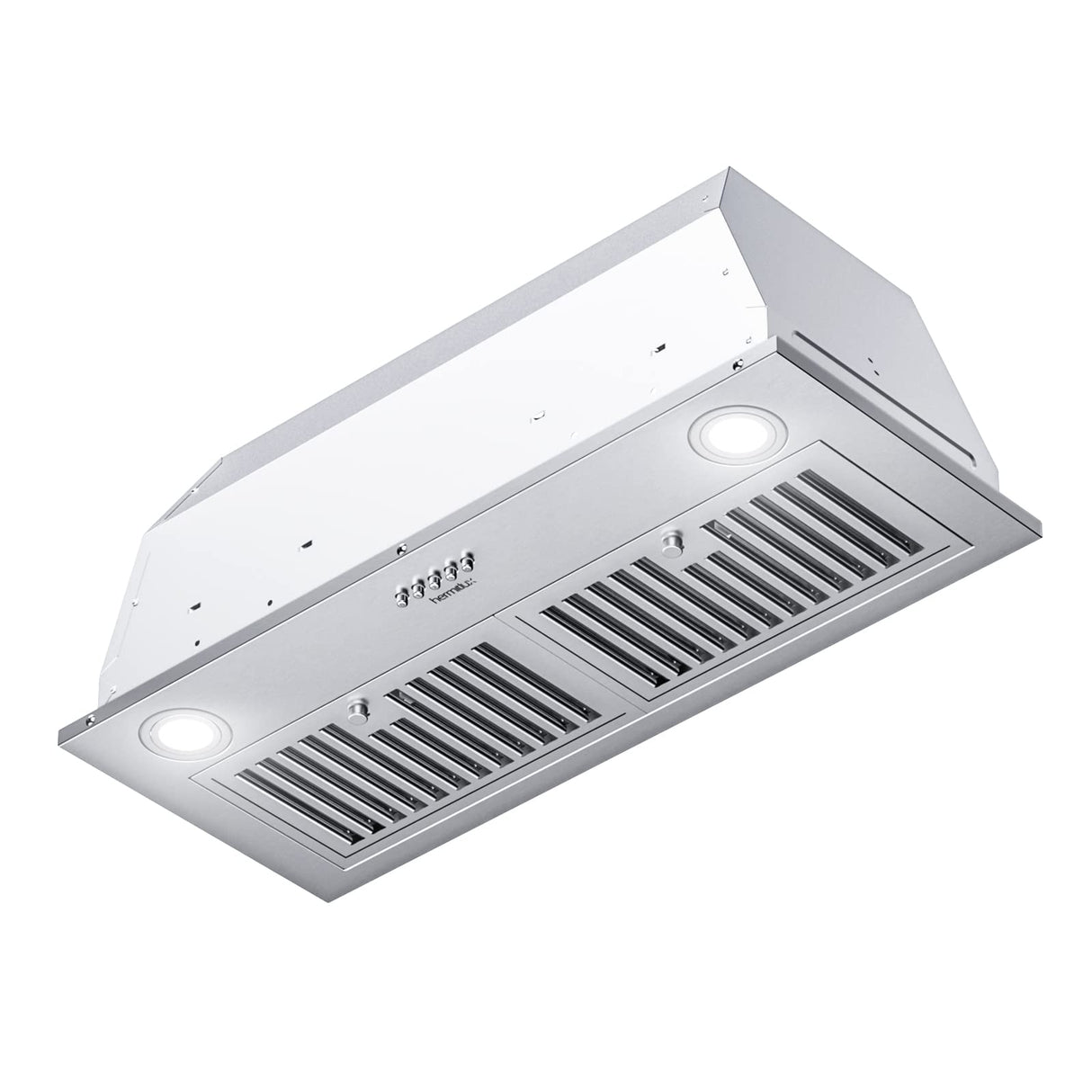 Hermitlux 30 inch Built-in/Insert Range Hood, 600 CFM 3 Speed Vent Hood, Ducted/Ductless Convertible, Stainless Steel with Bright LED Light, Baffle Filters and Charcoal Filters Hermitlux