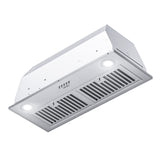 Hermitlux 30 inch Built-in/Insert Range Hood, 600 CFM 3 Speed Vent Hood, Ducted/Ductless Convertible, Stainless Steel with Bright LED Light, Baffle Filters and Charcoal Filters Hermitlux