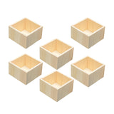 6 Pack 4.7 Inch Square Wood Box Unfinished Small Wooden Boxes for Crafts (Outer 4.7X 4.7X 3 in,Interior 4 x 4 x 2.9 in) Cregugua