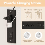 JassmiPkwy Coffee Bar Cabinet with Fridge Space, Farmhouse Wine Cabinet with Rack, Power Outlet for Kitchen Dining Room Living Room, White JassmiPkwy