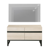 WAMPAT Modern TV Stand with Storage Cabinets for 40 Inch TV, Wood TV Entertainment Center TV Media Console Table with Metal Leg for Living Room,Light Oak WAMPAT