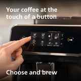 PHILIPS 2200 Series Fully Automatic Espresso Machine, Classic Milk Frother, 2 Coffee Varieties, Intuitive Touch Display, 100% Ceramic Grinder, AquaClean Filter, Aroma Seal, Black (EP2220/14) PHILIPS
