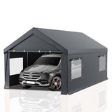 Carport 12x20 Heavy Duty Portable Garage,Carport Canopy with Roll-Up Windows & Doors,Portable Garage and Shelter with Removable Sidewalls,Car Tent Garage with All-Season Tarp for Truck Boat Tractor BUPPLEE