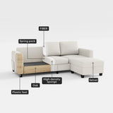 Youmumeub 79''Sectional Couch Couches for Living Room - L-Shaped 4-Seater Deep Sectional Sofa,Removable Covers,Suitable for The Living Room, Apartment or Office-Beige Youmumeub