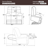 DYNOX 400 LBS Big & Tall Power Lift Recliner Chair for Elderly, Oversized Lay Flat Chair with Extended Footrest, Heat & Massage(9205L,Chenille,Brown) DYNOX