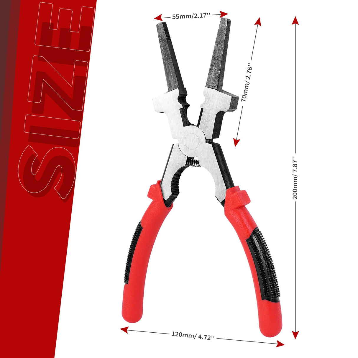 8"MIG Welding Pliers, Multi-functional Carbon Steel MIG Welding Pliers with Insulated Handle, Long Nose Pliers Wire Cutting Pliers for Professional Welding - Reliable and Durable (1Pack) Ziopetru