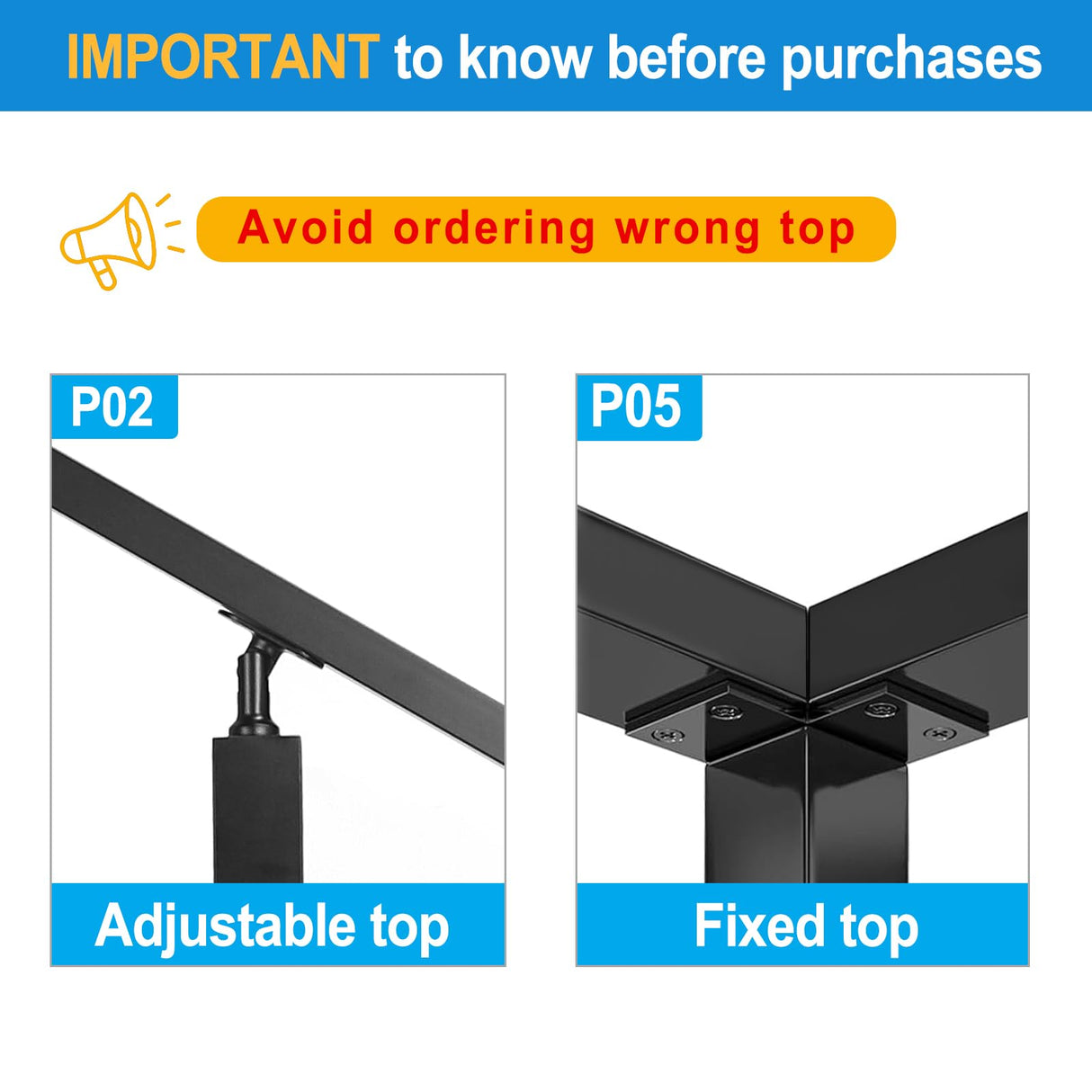 Sidasu 36" Corner Post L-Drilled Cable Railing Post with Fixed Top Mount - Stainless Steel, Black Finish Sidasu