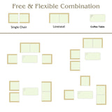 Tangkula 4 Pieces Patio Furniture Set, All Weather Outdoor Sectional Rattan Sofa Set with Cushions & Tempered Glass Table, Wicker Conversation Couch Set for Backyard Garden Poolside Tangkula