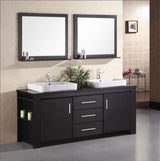 Washington DEC083D 72"(72-inch) Bathroom Vanity Set with Doulbe Sink and Mirrors - Espresso Design Element