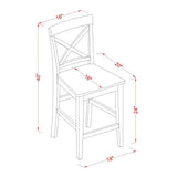 East West Furniture PBS-OAK-W Pub Counter-Height Bar Stool - Pub Height Kitchen Chairs, Set of 2, Oak East West Furniture