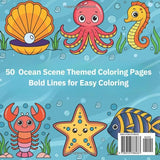 Ocean Scene: Bold & Easy Coloring Book (My Cozy Coloring Books) WoodArtSupply