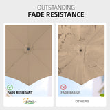 wikiwiki 9FT Patio Umbrellas with Base Included, Outdoor Umbrella with Sandbag Base, 8 Sturdy Ribs, Fade Resistant Waterproof POLYESTER DTY Canopy for Garden, Lawn, Deck, Backyard & Pool，Tan wikiwiki