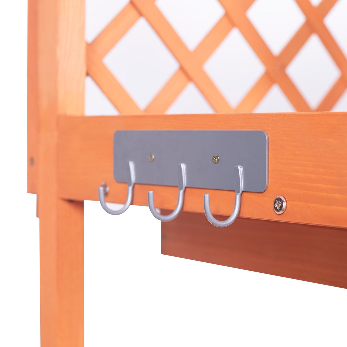 PetalPine Outdoor Potting Bench & Wooden Gardening Work Station Planting Table with Metal Tabletop, Drawer, Storage, and Hooks PetalPine