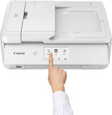 Canon PIXMA TS9521C All-in-One Wireless Crafting Photo Inkjet Printer, White - Print Scan Copy - 4.3" Touchscreen, 15 ipm, 4800 x 1200 dpi, Auto 2-Sided Printing, Bluetooth, SD Card Slot Canon