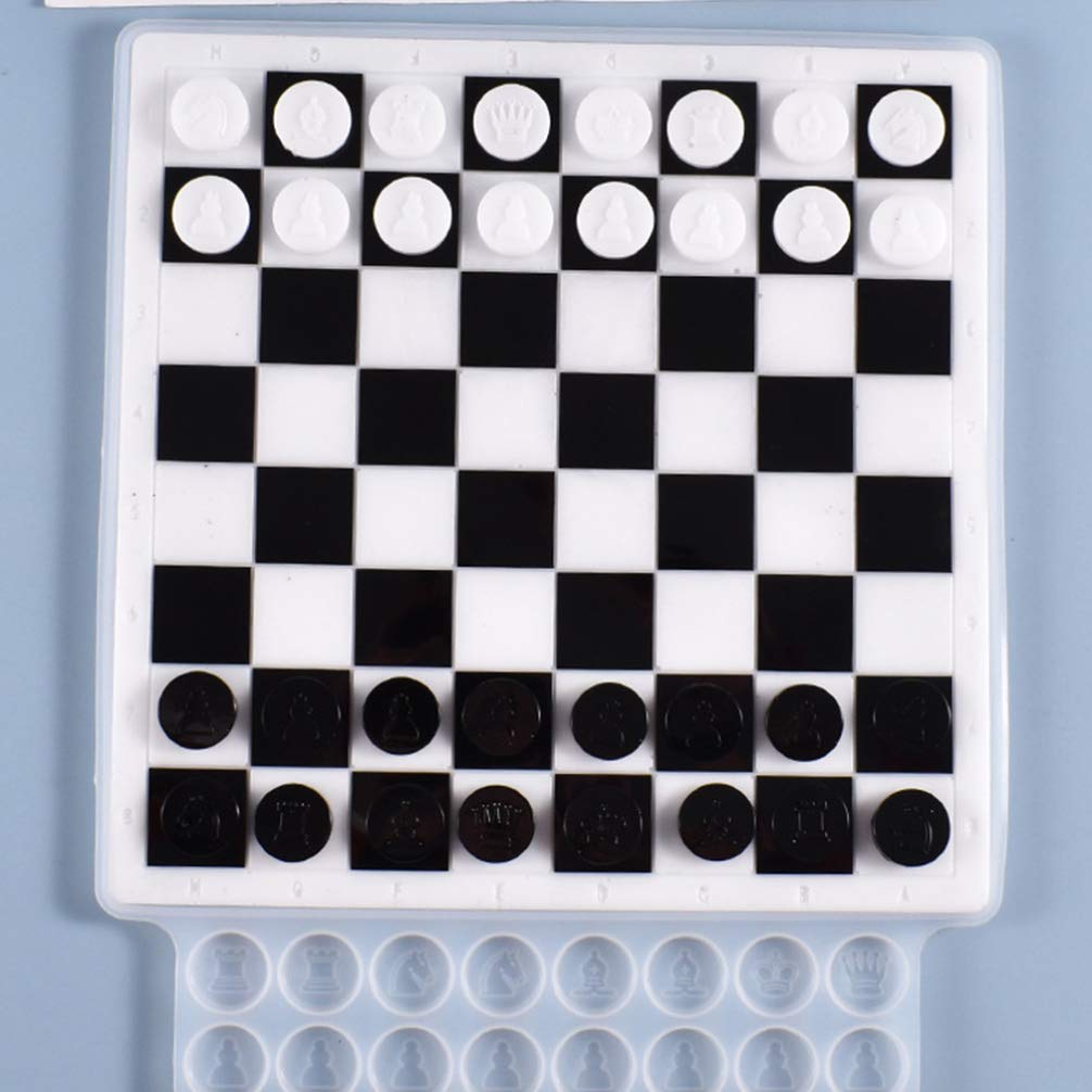 ARTIBETTER Chess Board Resin Mold Chess Table Epoxy Casting Mold International Chess Piece Silicone Mold for DIY Jewelry Crystal Crafts Making Tool ARTIBETTER